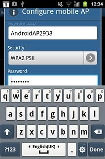 Press the field below Password and key in a password (minimum length of eight characters).