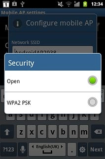 Press Open or WPA2 PSK.