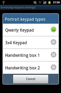 Press one of the following keypad types:Qwerty Keypad