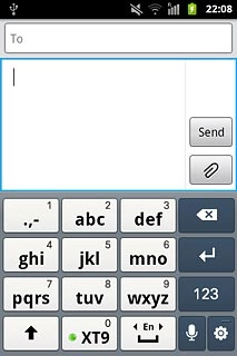 Press the letter keys to write the required word.A number of words based on the letters you've keyed in are displayed.