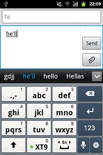 Press the required word to insert it.