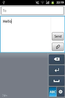 To key in numbers:Press the symbol selection icon until 123 is displayed in the bottom left corner of the display.