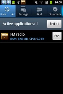 To end all applications:Press End all.
