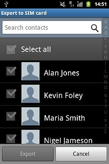 Press the required contacts to tick them.