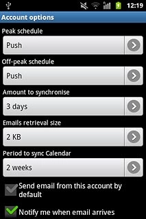 Press the drop down list below Peak schedule.