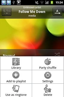 Press Party shuffle.Depending on the current setting, the function is turned on or off.