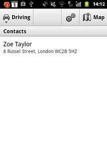 Contacts with addresses are displayed.Press the required contact.