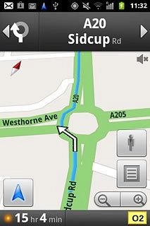 The travel time is displayed at the bottom of the display.Follow the verbal instructions or the instructions on the display to go to the selected destination.