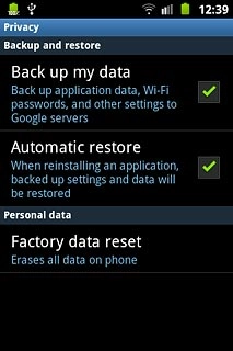 Press Factory data reset.