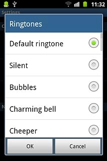 Press Default ringtone or the different message tones to hear them.