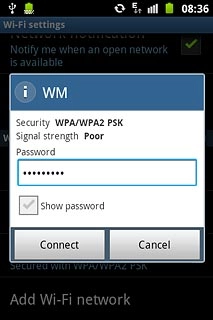 Follow the instructions on the display to select security settings, if required.Press Connect.