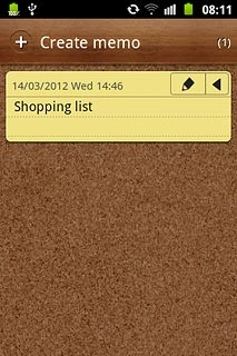 If a note has been created already:Press Create memo.