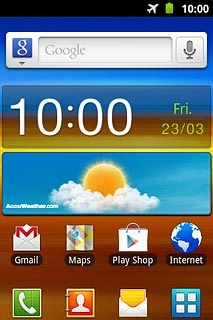 The flight mode icon shows that flight mode is turned on.Further information:Turn flight mode on or off