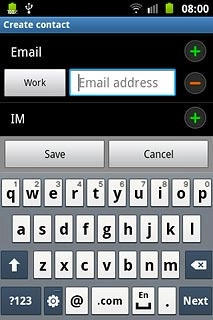 Press Email address and key in the required email address.