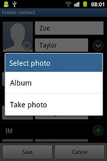 To use a saved picture:Press Album.