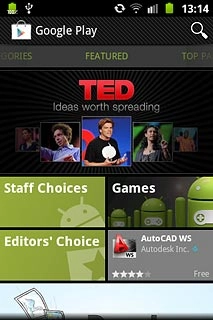 To search by application name:Press the search icon.
