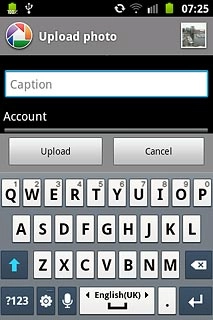 Key in text for the picture.Press Upload.