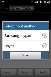 Press Samsung keypad or Swype.
