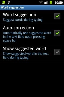 When the box next to the menu item is ticked (V), the function is turned on.