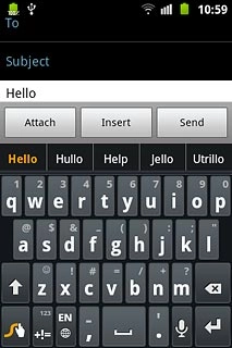 Press the required word to insert it.