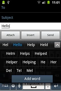 Press the required word to insert it.