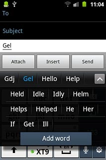 Press the required word to insert it.