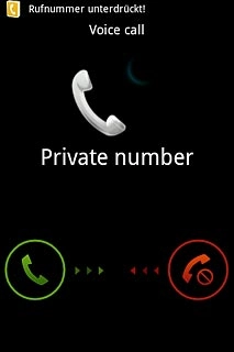 Press the accept call icon and drag the icon right.