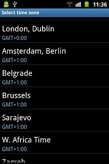 Press the required time zone.