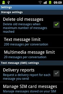 Press Delivery reports below Text message (SMS) settings to turn the function on or off.