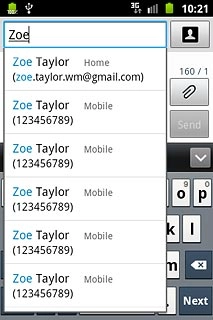 Key in the first letters of the required contact.Matching contacts are displayed.Press the required contact.
