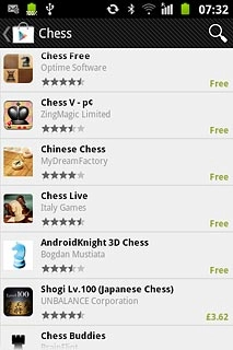 Press the required application.