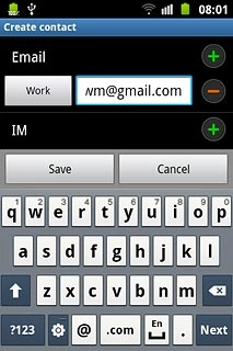 Press the field next to the email address.