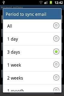 Press the required setting.