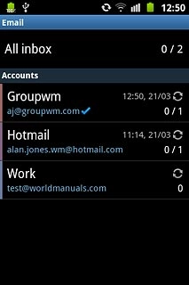 Press and hold the required email account until a pop-up menu is displayed.