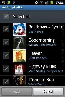 Press the required audio files to tick them.