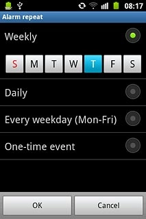 When a day is displayed on a blue background, it's selected.
