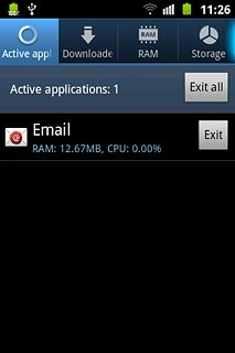 Press the Active applications tab.