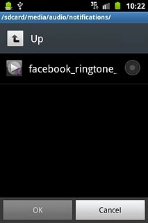 Press the field next to the required audio file.