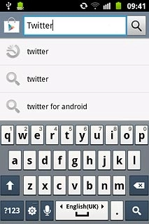 Key in Twitter and press the search icon.