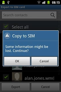 Press OK to confirm.