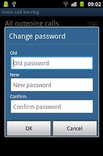 Press Old password and key in your current barring password (default is 0000).