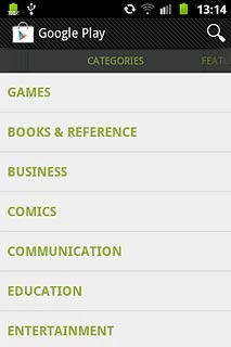 To search by category:Press CATEGORIES at the top of the display.Go to the required category.