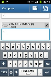 Write subject and text for your email message.Press the send icon.