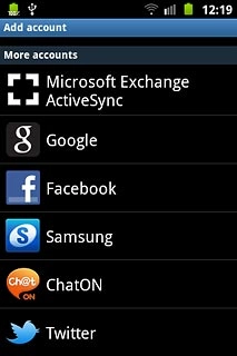 Press Microsoft Exchange ActiveSync.