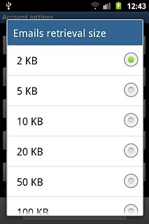 Press the required setting.