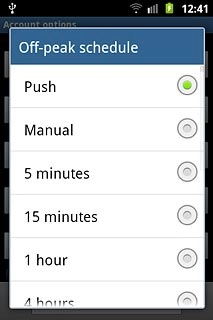 Press Push, Manual or the required frequency.Please note:each time your phone connects to the server to synchronise, data charges will apply.