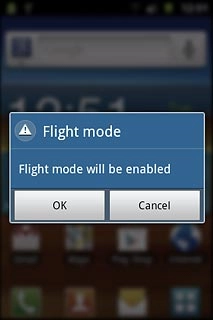 Press OK.Depending on the current setting, flight mode is now turned on or off.