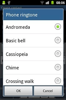 Once you've found a ring tone you like, press OK.
