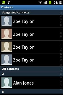 Press the required contact.