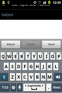 Press the field next to Subject.Key in a subject for the email message.